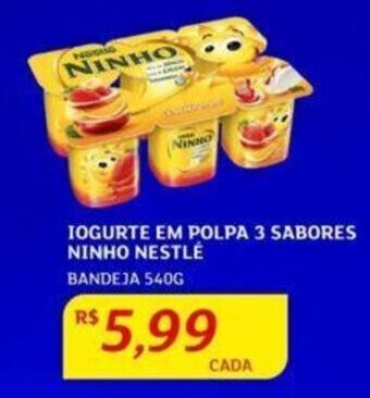 Assaí Atacadista IOGURTE EM POLPA 3 SABORES NINHO NESTLÉ BANDEJA 540G oferta