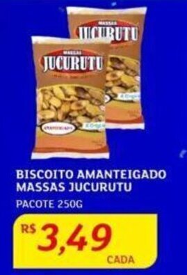 Assaí Atacadista BISCOITO AMANTEIGADO MASSAS JUCURUTU PACOTE 250G oferta