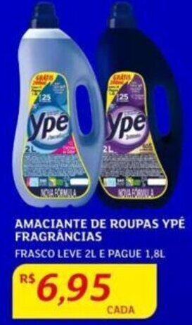 Assaí Atacadista AMACIANTE DE ROUPAS YPÉ FRAGRÂNCIAS FRASCO LEVE 2L E PAGUE 1,8L oferta