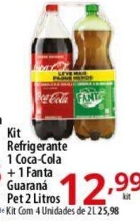 Akki Atacadista Kit Refrigerante 1 Coca-Cola + 1 Fanta Guaraná Pet 2 Litros oferta