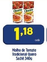 Arena Atacado Molho de Tomate Tradicional Quero sache 340g oferta