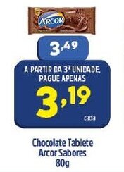 Arena Atacado Chocolate Tablete Arcor Sabores 80g oferta