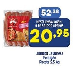 Arena Atacado Linguica Calabresa Perdigao pacote 2.5kg oferta