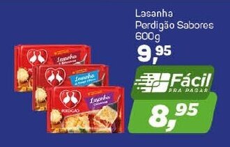 Arena Atacado Lasanha Perdigao Sabores 600g oferta