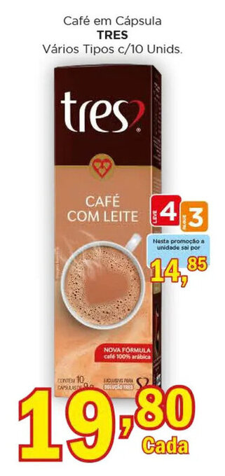 Supermercados Mundial Café em Cápsula TRES Vários Tipos c/10 Unids. oferta