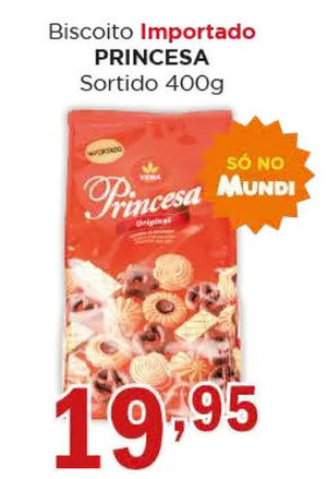 Supermercados Mundial Biscoito Importado PRINCESA Sortido 400g oferta