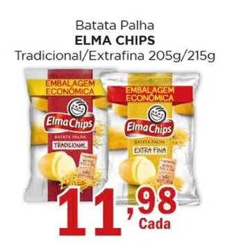 Supermercados Mundial Batata Palha ELMA CHIPS Tradicional/Extrafina 205g/215g oferta
