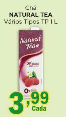Supermercados Mundial Chá NATURAL TEA Vários Tipos TP 1 L oferta