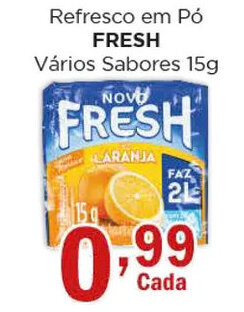 Supermercados Mundial Refresco em Pó FRESH Vários Sabores 15g oferta