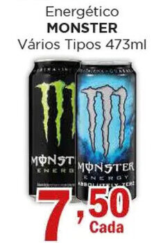Supermercados Mundial Energético MONSTER Vários Tipos 473ml oferta