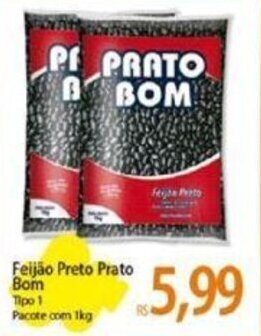 Feijão Preto Prato Bom Tipo 1 Pacote com 1kg
