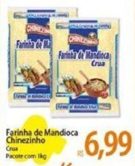Farinha de Mandioca Chinezinho Crua Pacote com 1kg