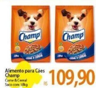 Atacadão Alimento para Cães Champ Came & Cereal Saco.com 18kg oferta