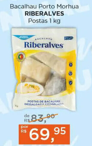 Supermercados Mundial Bacalhau Porto Morhua RIBERALVES Postas 1 kg oferta