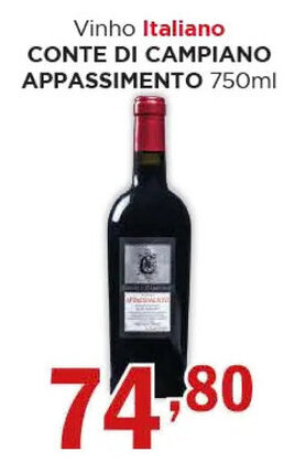 Supermercados Mundial Vinho Italiano CONTE DI CAMPIANO APPASSIMENTO 750ml oferta