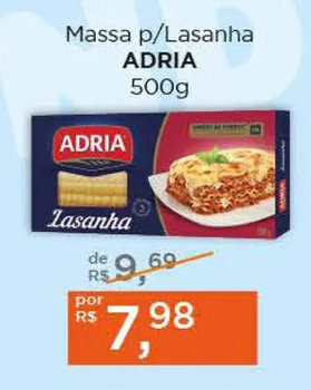 Supermercados Mundial Massa p/Lasanha ADRIA 500g oferta