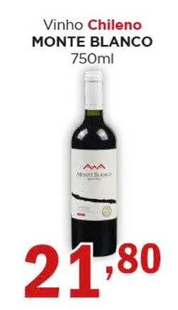 Supermercados Mundial Vinho Chileno MONTE BLANCO 750ml oferta
