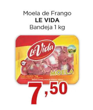 Supermercados Mundial Moela de Frango LE VIDA Bandeja 1 kg oferta