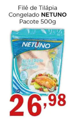 Supermercados Mundial Filé de Tilápia Congelado NETUNO Pacote 500g oferta