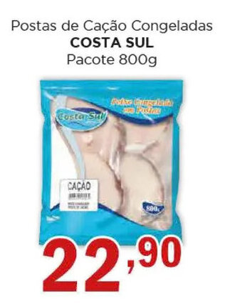 Supermercados Mundial Postas de Cação Congeladas COSTA SUL Pacote 800g oferta