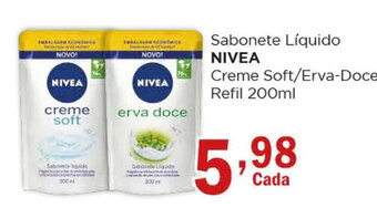 Supermercados Mundial Sabonete Líquido NIVEA Creme Soft/Erva-Doce Refil 200ml oferta
