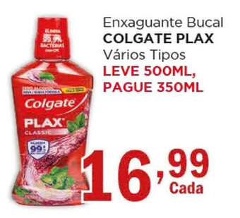 Supermercados Mundial Enxaguante Bucal COLGATE PLAX Vários Tipos LEVE 500ML, PAGUE 350ML oferta
