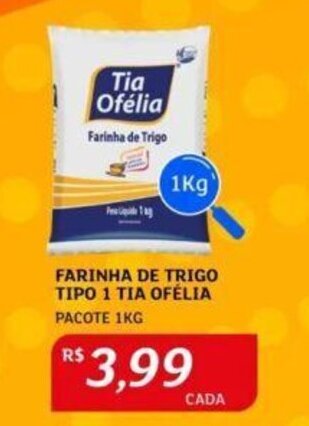 Assaí Atacadista FARINHA DE TRIGO TIPO 1 TIA OFÉLIA PACOTE 1KG oferta