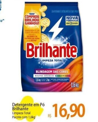 Atacadão Detergente em Pó Brilhante Limpeza Total Pacote com 1,6kg oferta