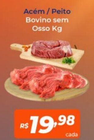 Atakarejo Acém / Peito Bovino sem Osso Kg oferta