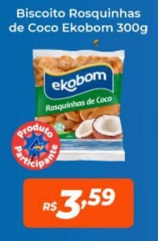 Atakarejo Biscoito Rosquinhas de Coco Ekobom 300g oferta