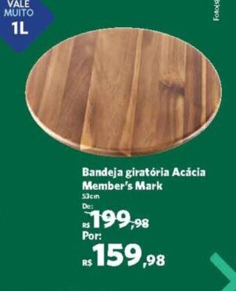 Sam's Club Bandeja giratória Acácia Member's Mark 53cm oferta