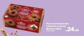 Sam's Club Pão de mel Schokoladen Lebkuchen Lambertz Member's Mark Ao leite, 500g oferta