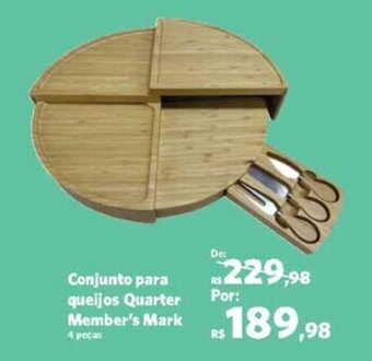 Sam's Club Conjunto para queijos Quarter Member's Mark 4 peças oferta