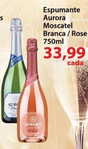 Chama Supermercados Espumante Aurora Moscatel Branca / Rose 750ml oferta