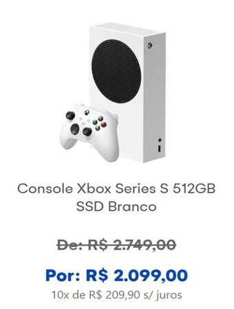 Nagem Console Xbox Series S 512GB SSD Branco oferta