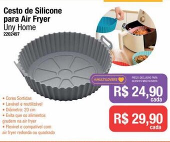 Multicoisas Cesto de Silicone para Air Fryer Uny Home oferta