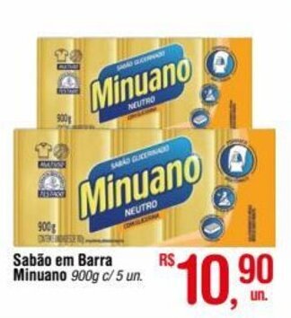 Fort Atacadista RS Sabão em Barra Minuano 900g c/ 5 un. oferta