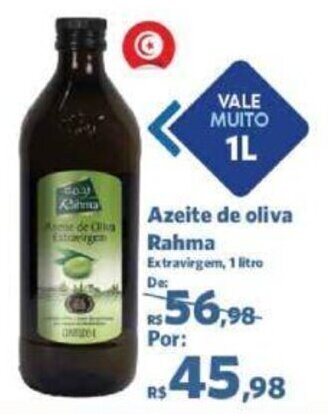 Sam's Club Azeite de oliva Rahma Extravirgem, 1 litro oferta