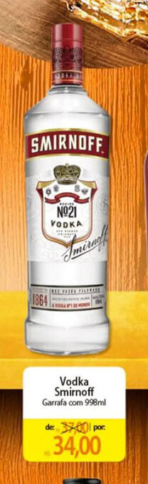 Atacadão Vodka Smirnoff Garrafa com 998ml oferta