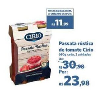 Sam's Club Passata rústica de tomate Cirio 680g cada, 2 unidades oferta