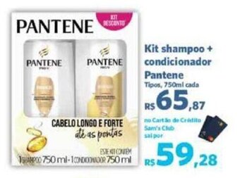 Sam's Club Kit shampoo + condicionador Pantene Tipos, 750ml cada oferta