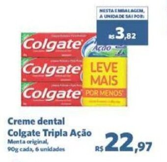 Sam's Club Creme dental Colgate Tripla Ação Menta original, 90g cada, 6 unidades oferta