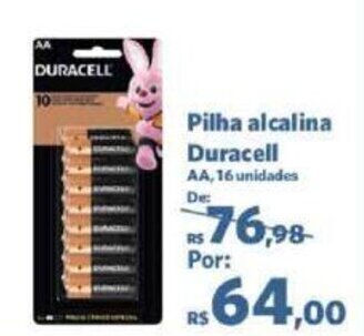 Pilha alcalina Duracell AA, 16 unidades