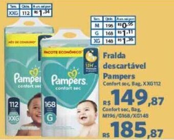 Sam's Club Fralda descartável Pampers confort sec oferta
