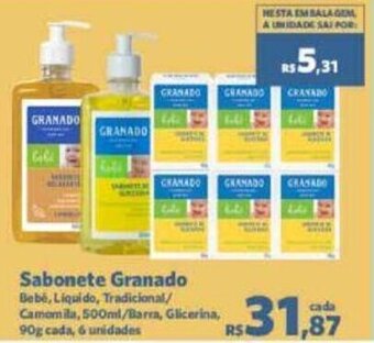 Sam's Club Sabonete Granado 90g cada 6 unidades oferta