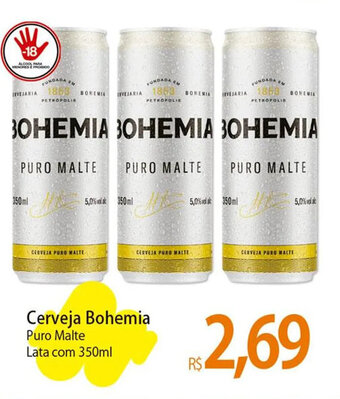 Cerveja Bohemia Puro Malte Lata com 350ml