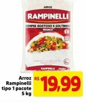 Mercado Extra Arroz Rampinelli tipo 1 pacote 5kg oferta