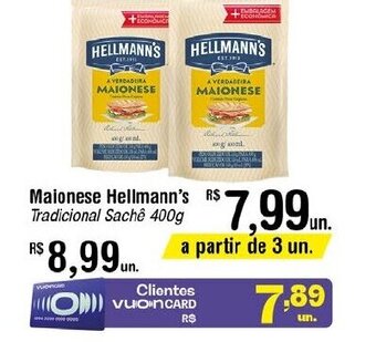 Fort Atacadista Maionese Hellmann's Tradicional Sachê 400g oferta