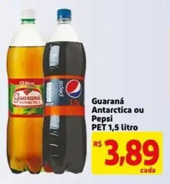 Mercado Extra Guarana Antarctica ou Pepsi pet 1.5L oferta