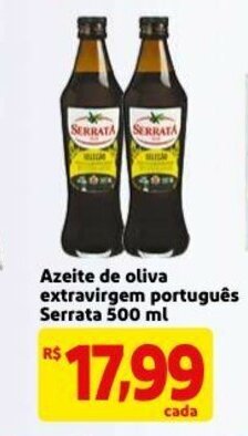 Mercado Extra Azeite de Oliva Extravirgem portugues Serrata 500ml oferta